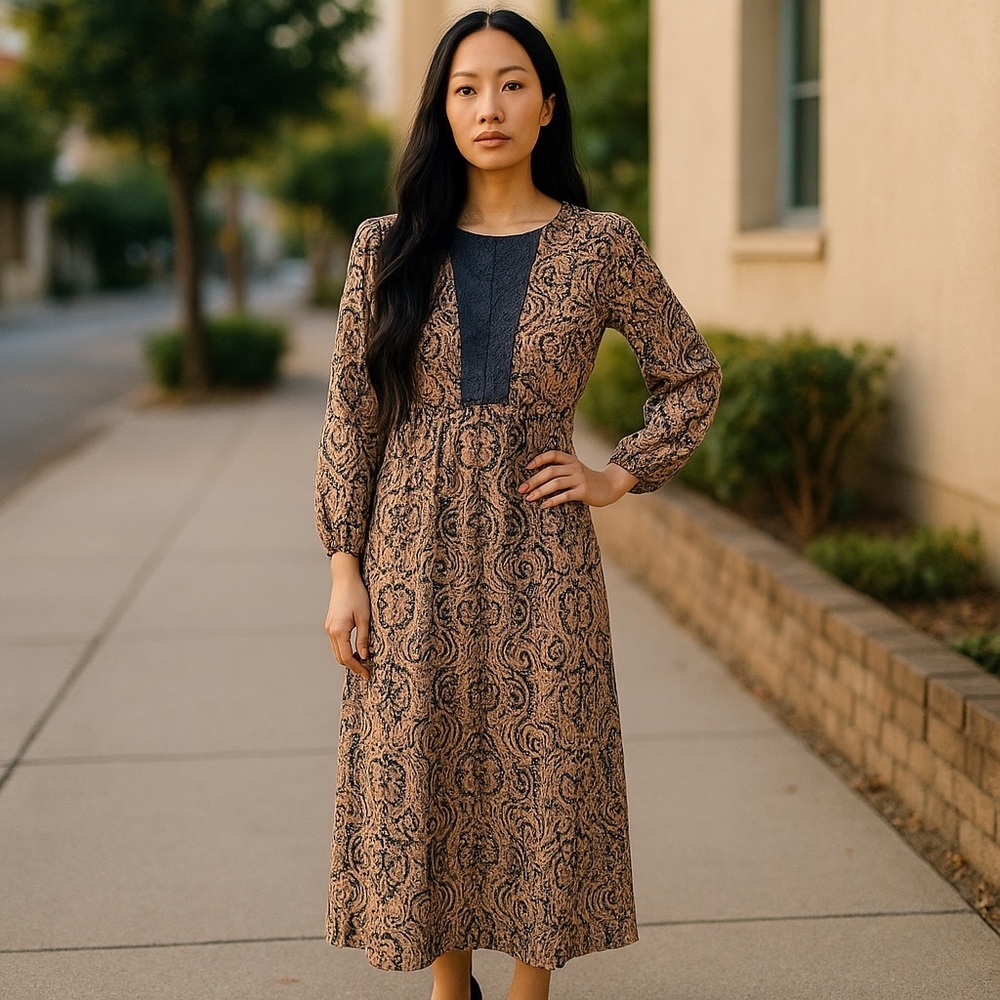 Índigo Child Hippie Boho Maxi Dress size S